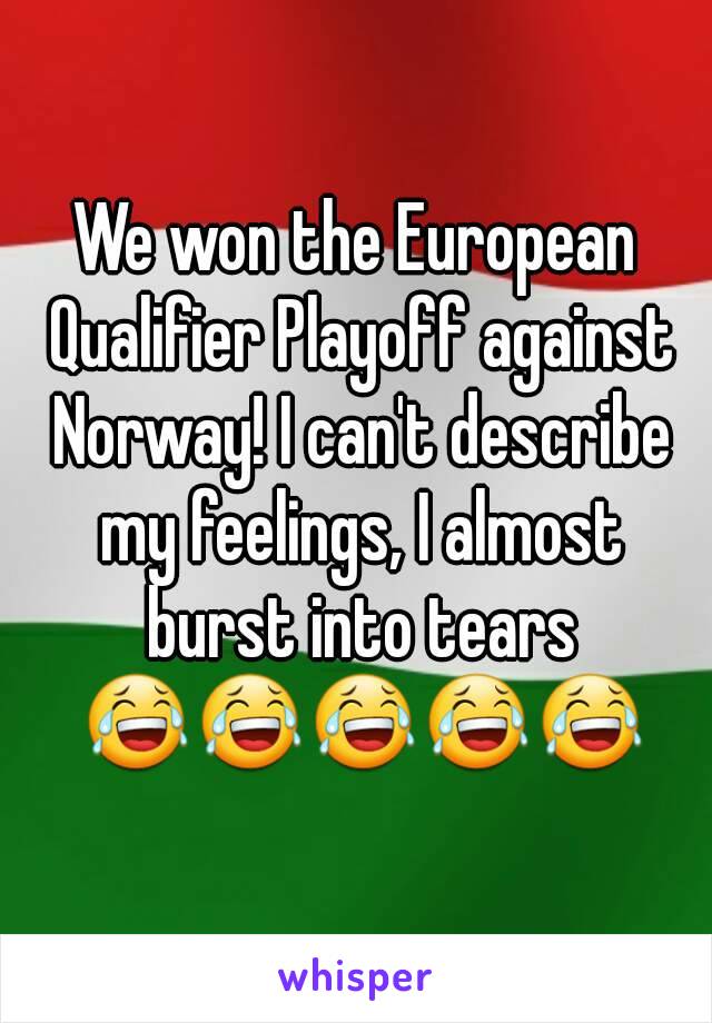 We won the European Qualifier Playoff against Norway! I can't describe my feelings, I almost burst into tears 😂😂😂😂😂