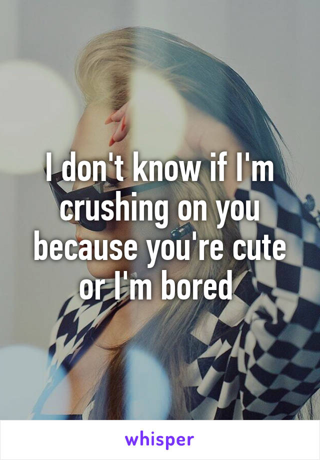 I don't know if I'm crushing on you because you're cute or I'm bored 