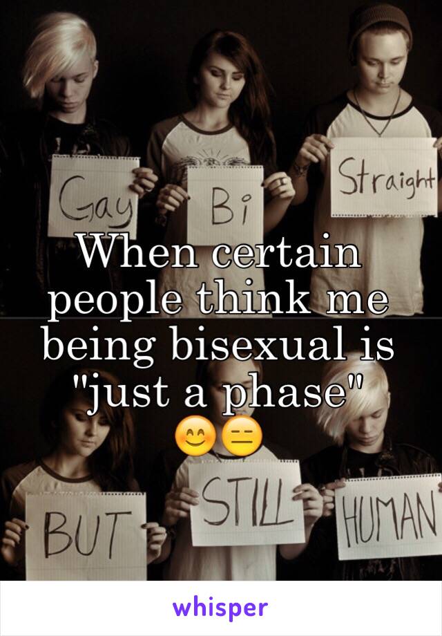 When certain people think me being bisexual is "just a phase"
😊😑