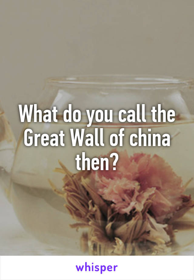 What do you call the Great Wall of china then?