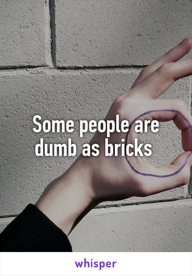 Some people are dumb as bricks 