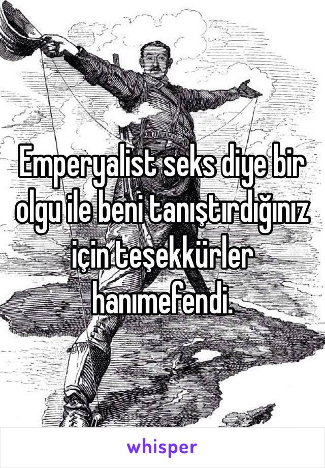 Emperyalist seks diye bir olgu ile beni tanıştırdığınız için teşekkürler hanımefendi.