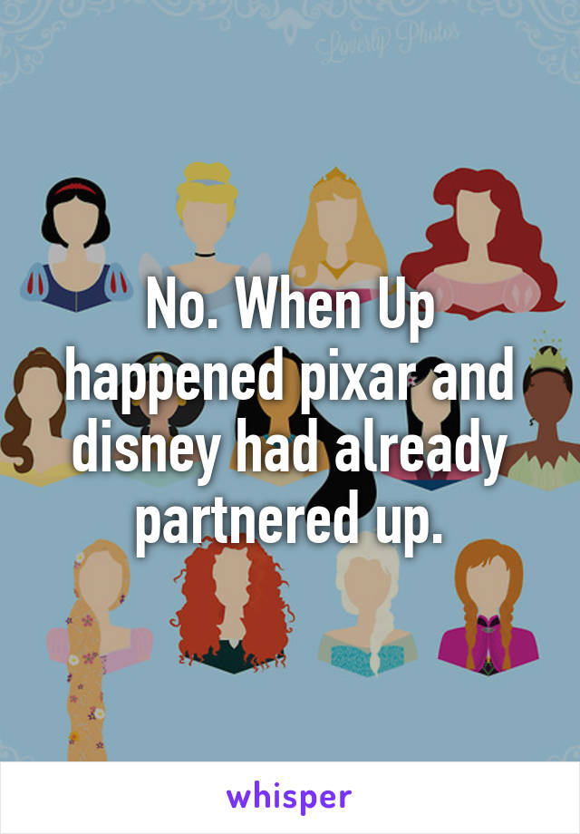 No. When Up happened pixar and disney had already partnered up.