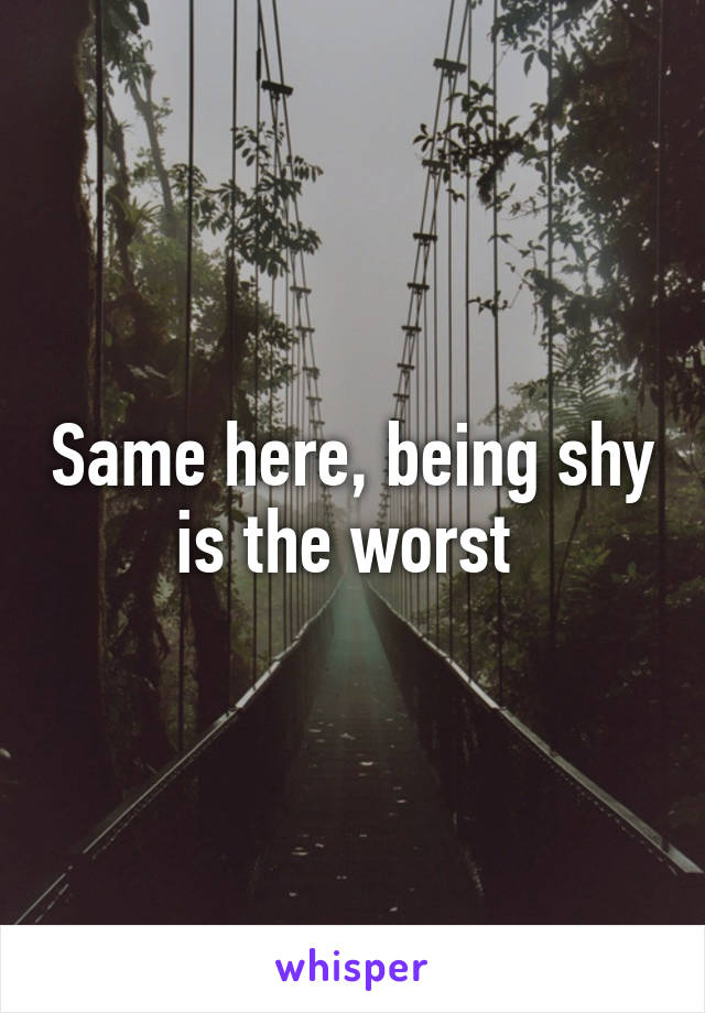 Same here, being shy is the worst 