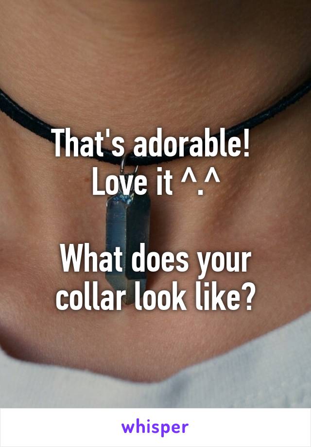 That's adorable!  Love it ^.^

What does your collar look like?