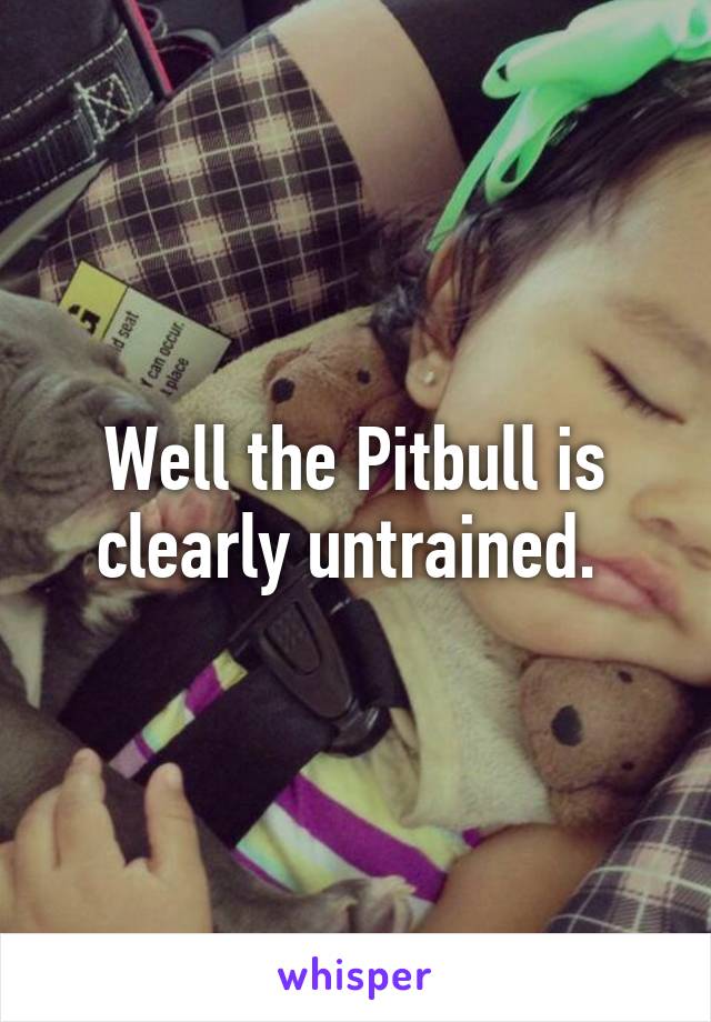 Well the Pitbull is clearly untrained. 