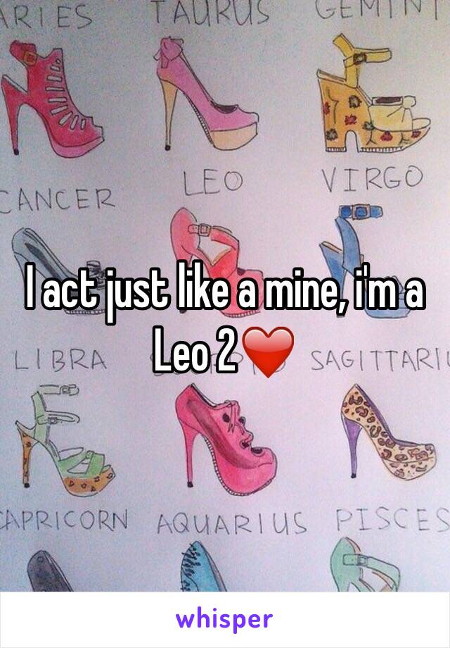 I act just like a mine, i'm a Leo 2❤️