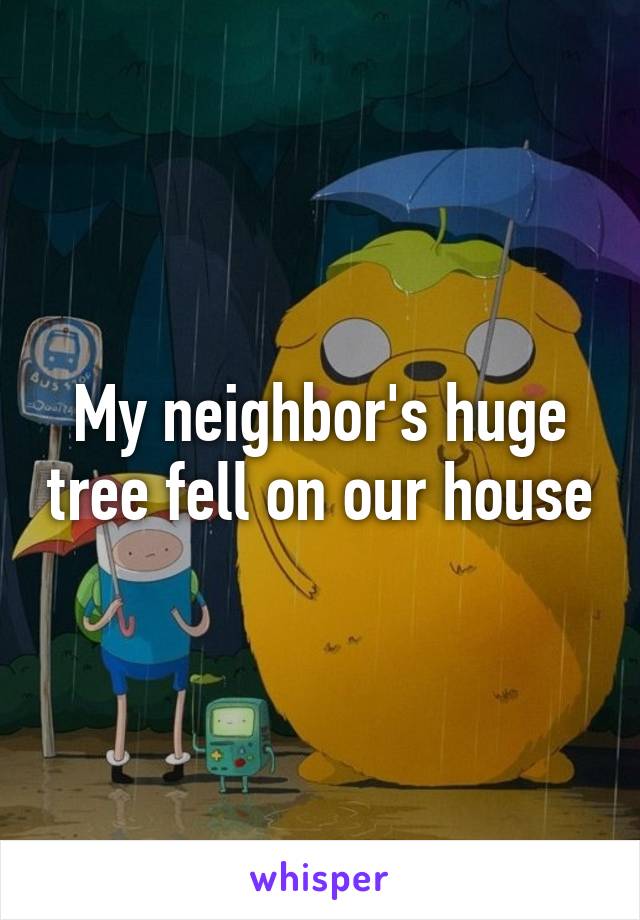 My neighbor's huge tree fell on our house