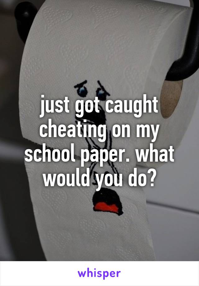 just got caught cheating on my school paper. what would you do?