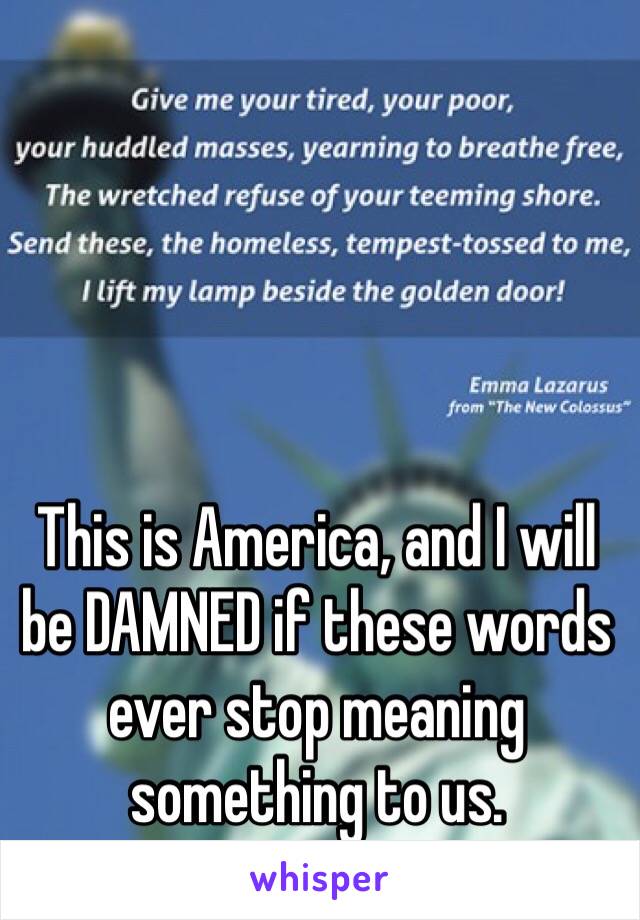 This is America, and I will be DAMNED if these words ever stop meaning something to us.