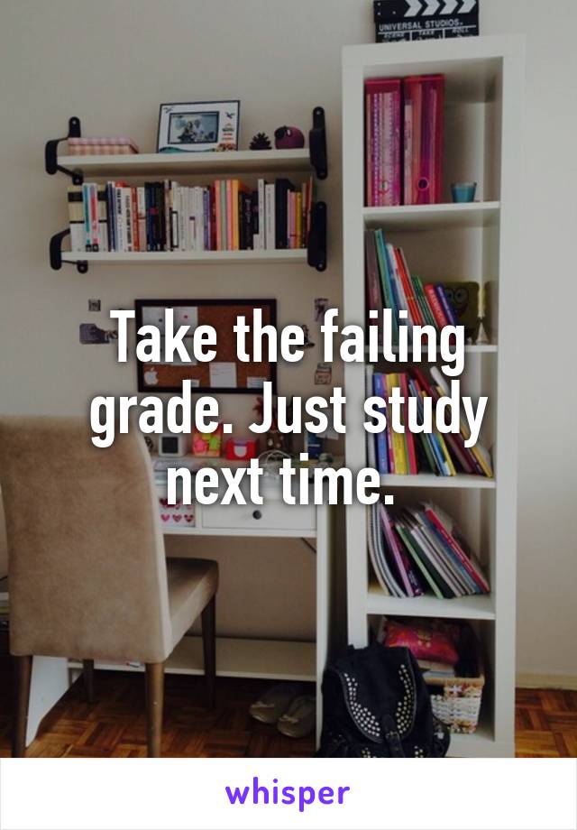 Take the failing grade. Just study next time. 