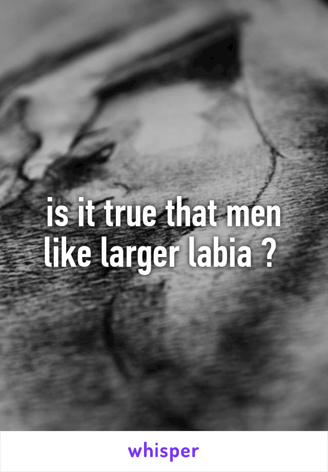 is it true that men like larger labia ? 