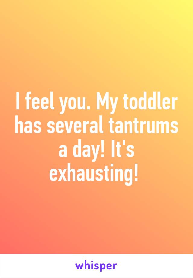 I feel you. My toddler has several tantrums a day! It's exhausting! 