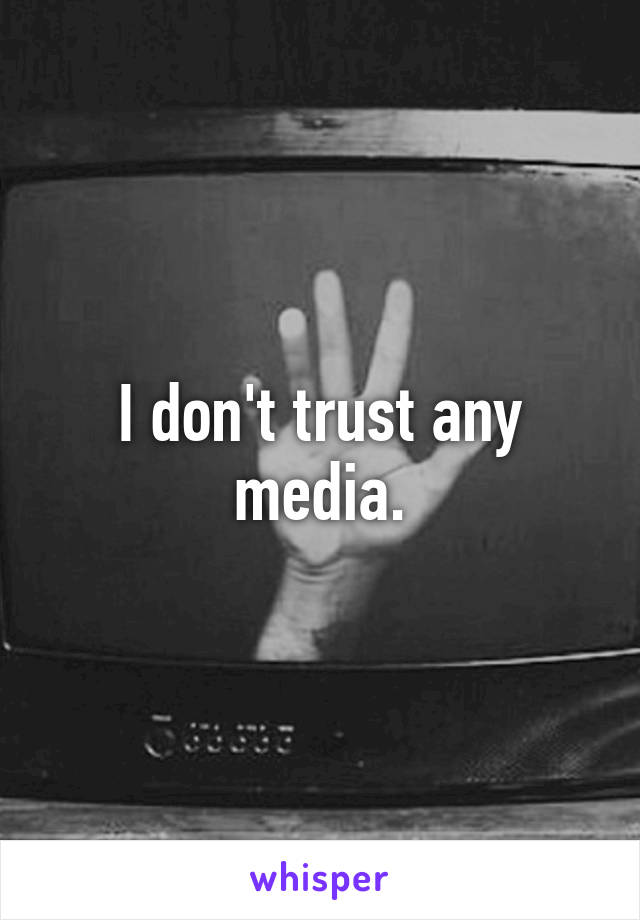 I don't trust any media.