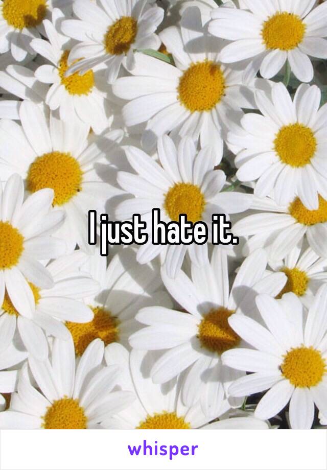 I just hate it. 