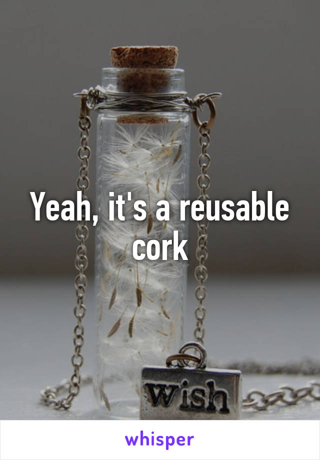 Yeah, it's a reusable cork