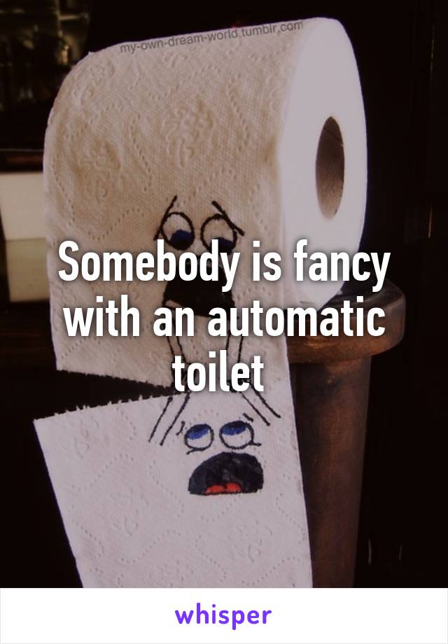 Somebody is fancy with an automatic toilet 