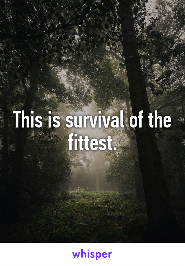 This is survival of the fittest.