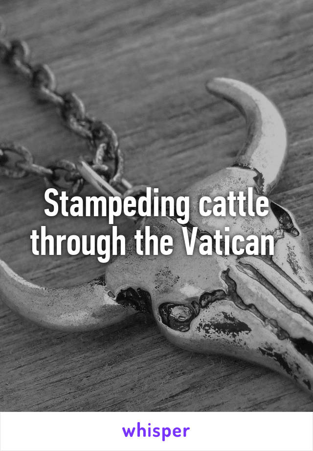 Stampeding cattle through the Vatican 