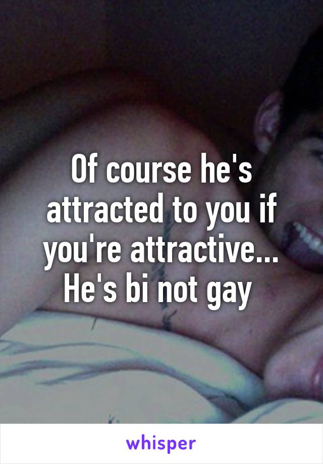 Of course he's attracted to you if you're attractive... He's bi not gay 