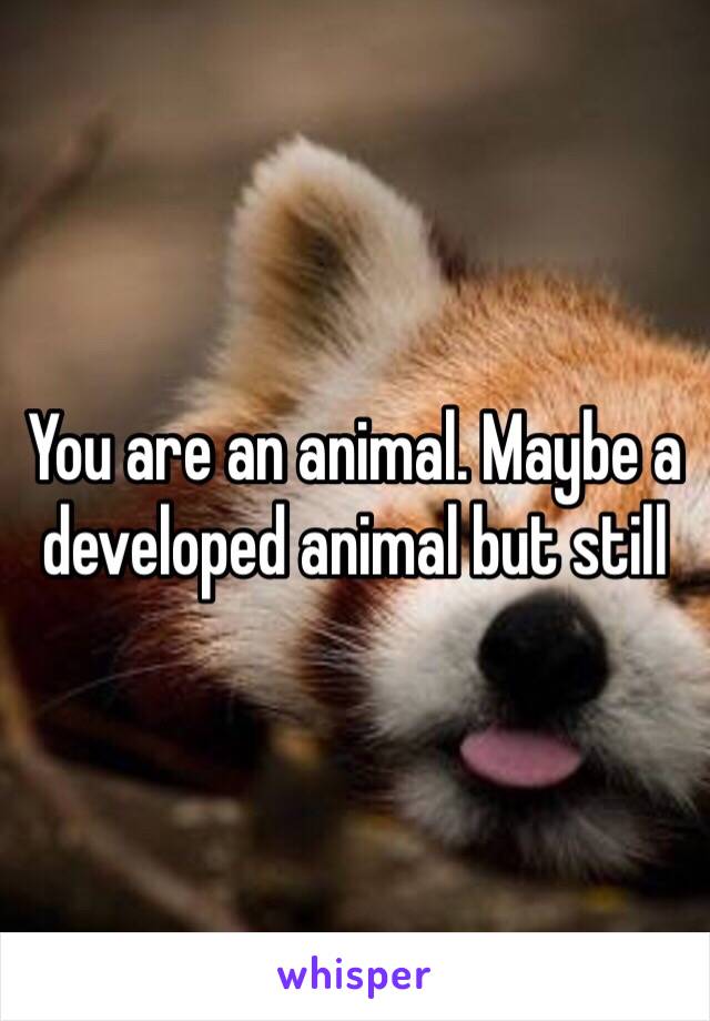 You are an animal. Maybe a developed animal but still