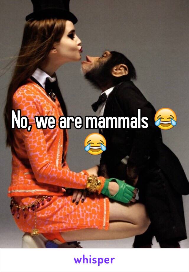 No, we are mammals 😂😂