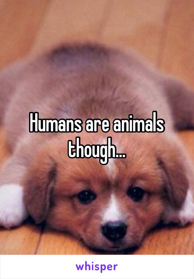 Humans are animals though...