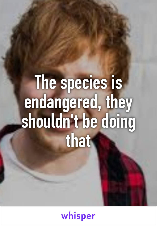 The species is endangered, they shouldn't be doing that