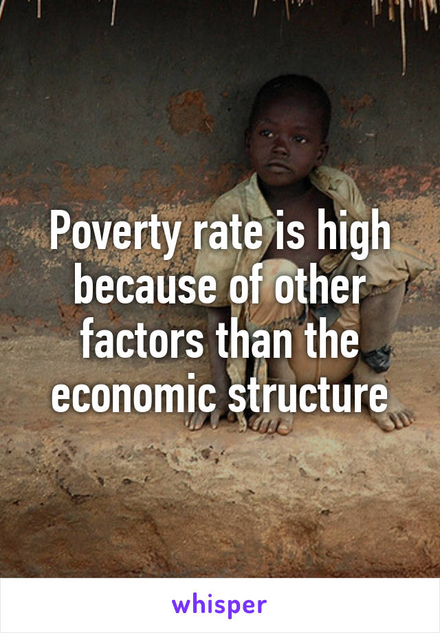 Poverty rate is high because of other factors than the economic structure