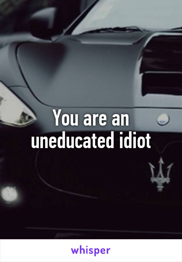 You are an uneducated idiot