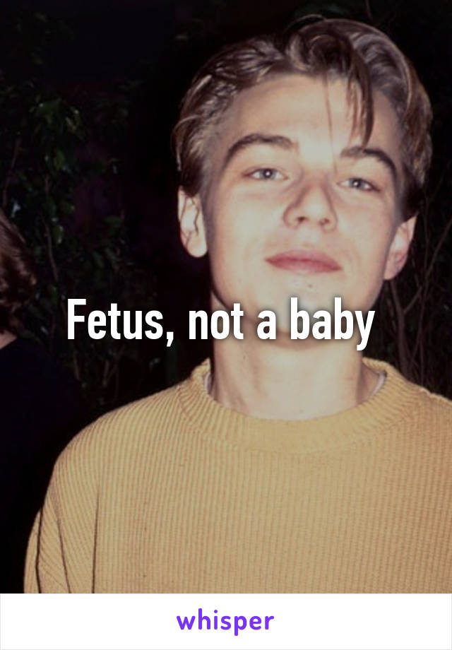 Fetus, not a baby 