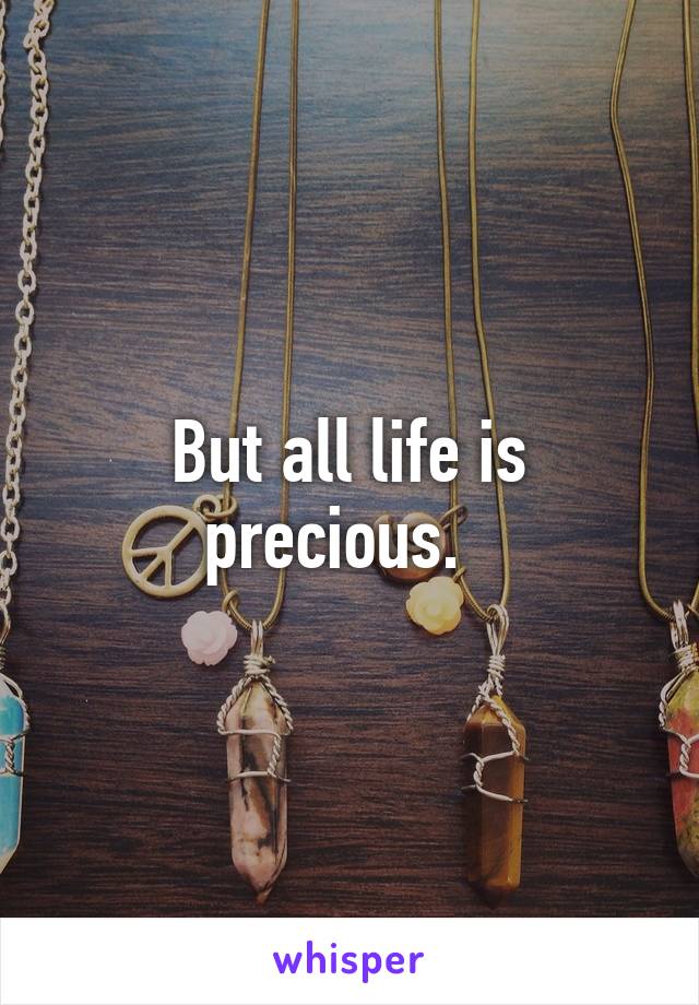 But all life is precious.  