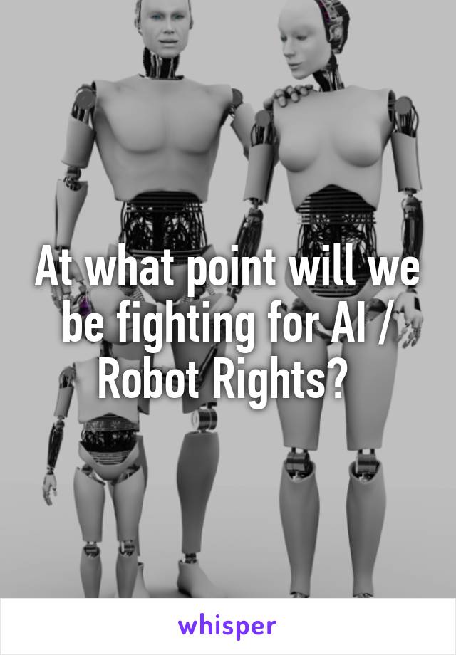 At what point will we be fighting for AI / Robot Rights? 