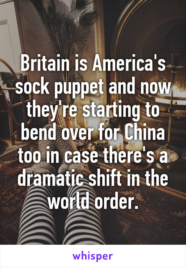 Britain is America's sock puppet and now they're starting to bend over for China too in case there's a dramatic shift in the world order.