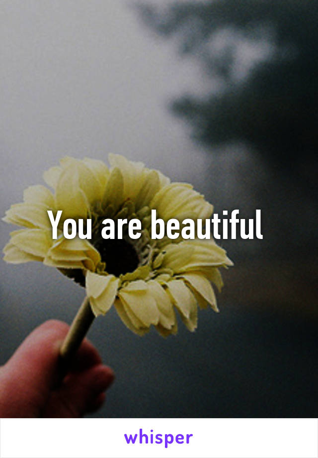 You are beautiful 