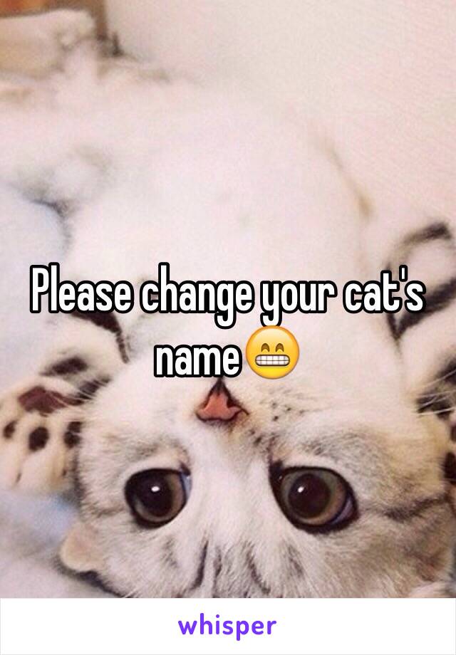 Please change your cat's name😁