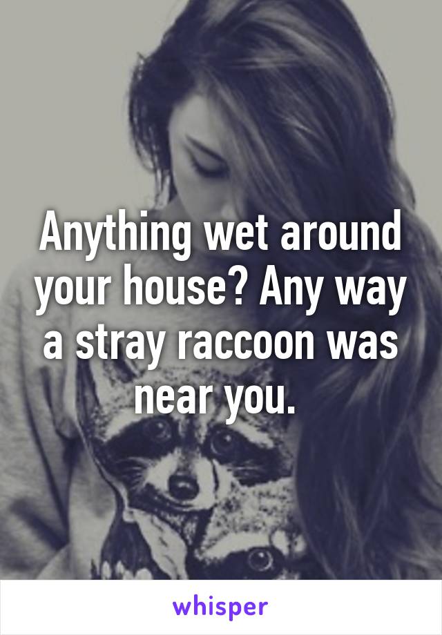 Anything wet around your house? Any way a stray raccoon was near you. 