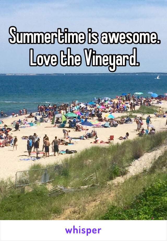 Summertime is awesome. Love the Vineyard. 