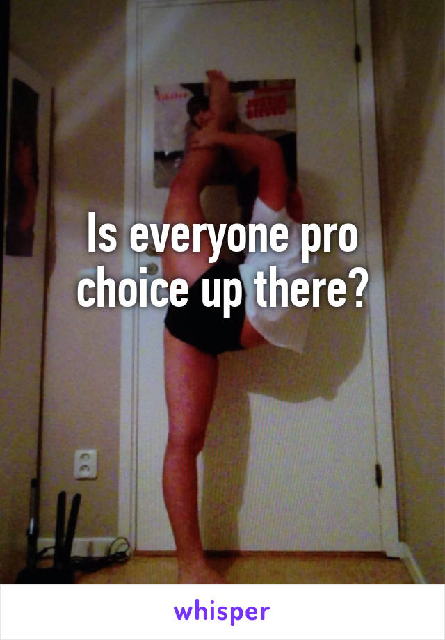 Is everyone pro choice up there?

