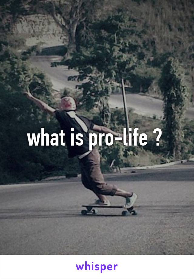 what is pro-life ? 