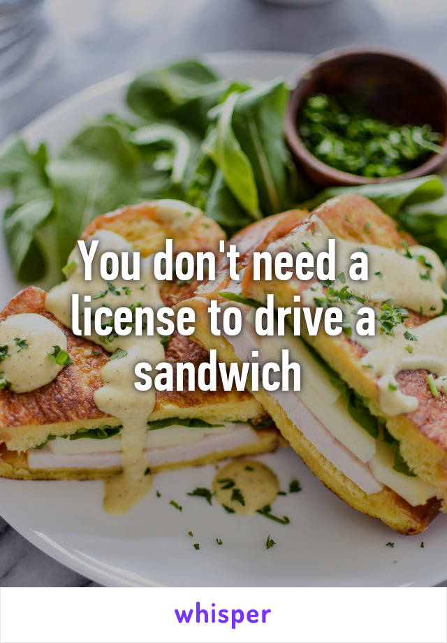 you-don-t-need-a-license-to-drive-a-sandwich