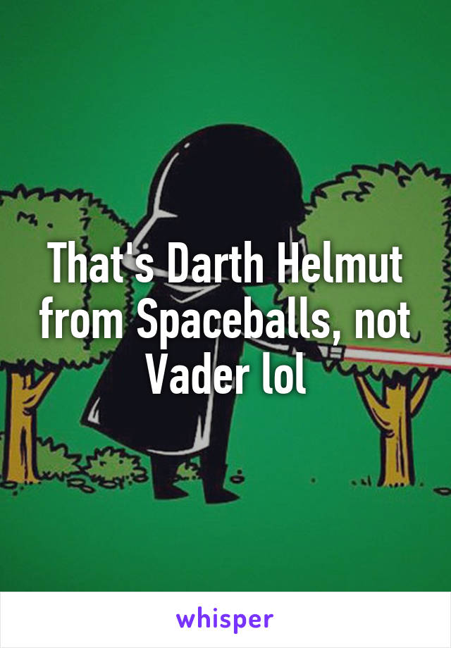 That's Darth Helmut from Spaceballs, not Vader lol
