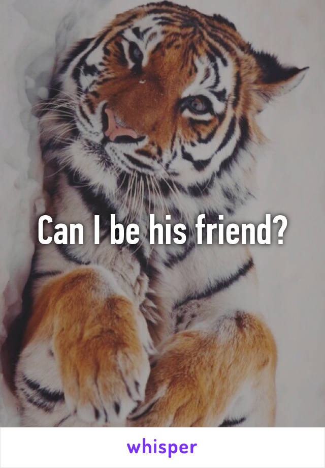 Can I be his friend?