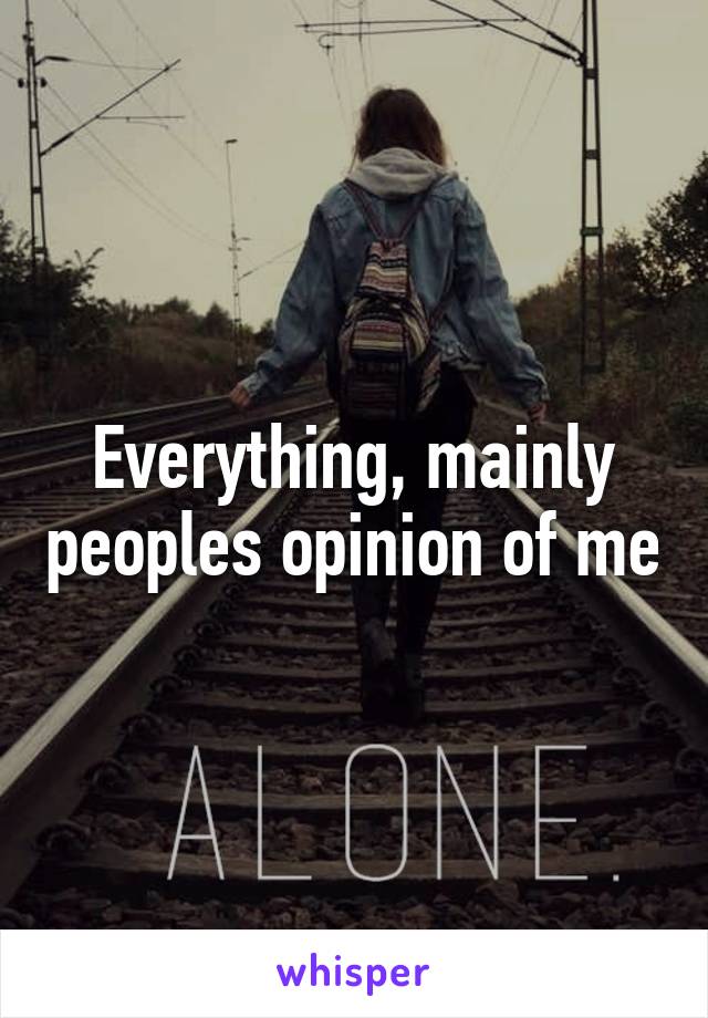 Everything, mainly peoples opinion of me