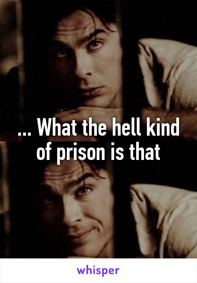 ... What the hell kind of prison is that