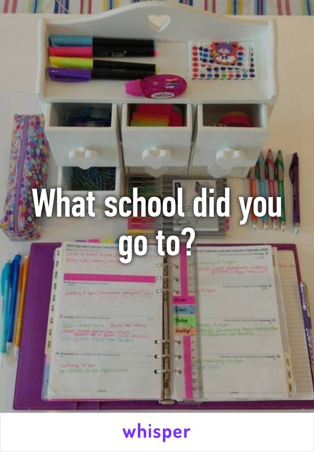 What school did you go to?