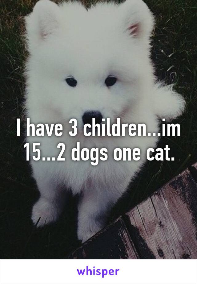 I have 3 children...im 15...2 dogs one cat.