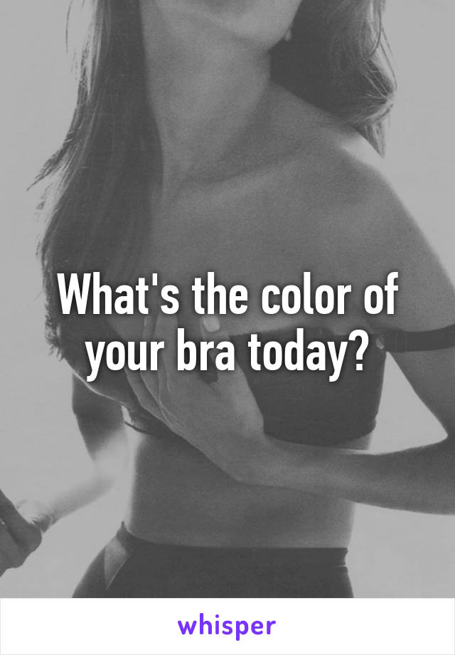 What's the color of your bra today?