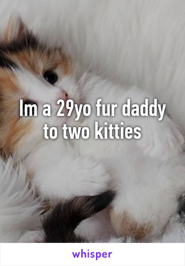 Im a 29yo fur daddy to two kitties
 