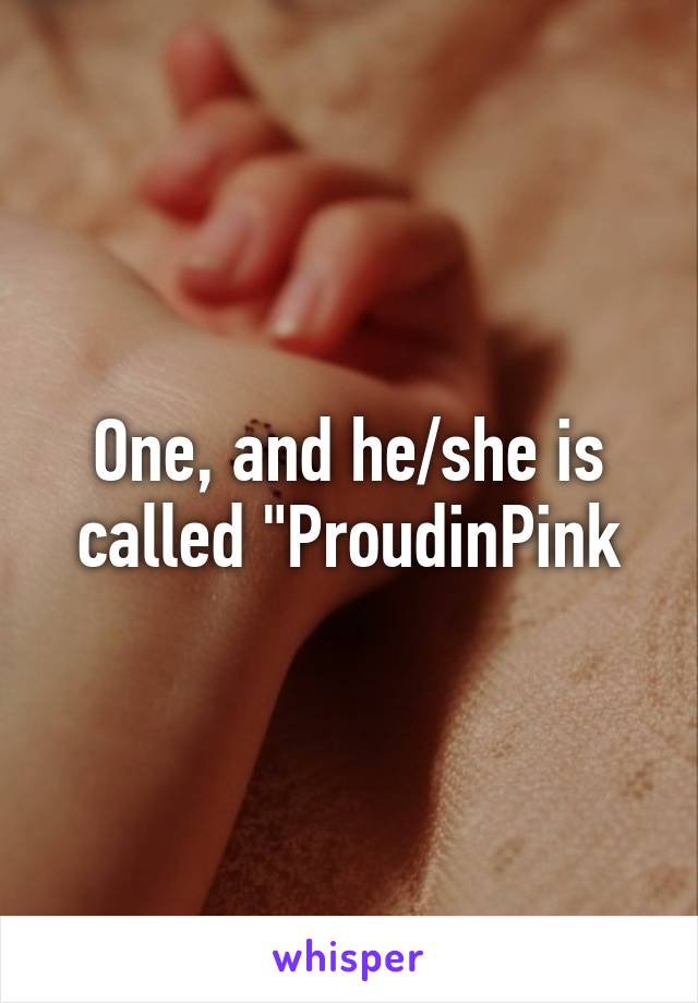 One, and he/she is called "ProudinPink